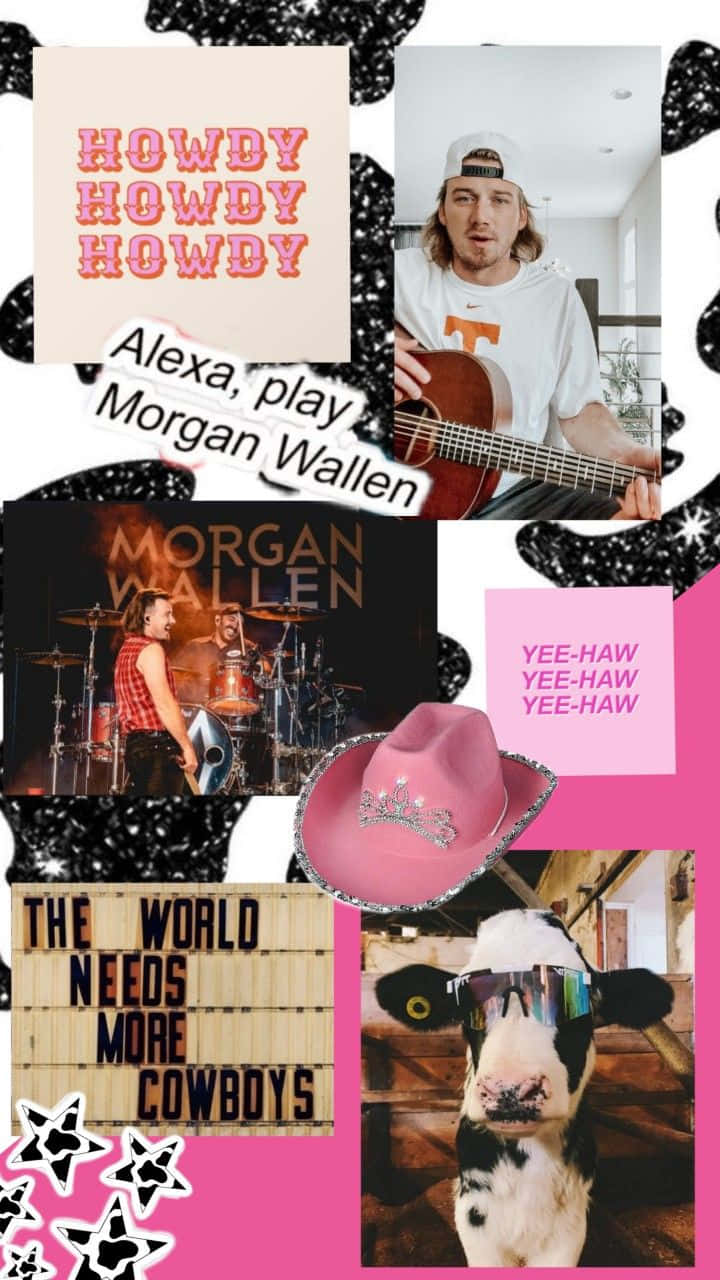 Morgan Wallen Country Aesthetic Collage Wallpaper