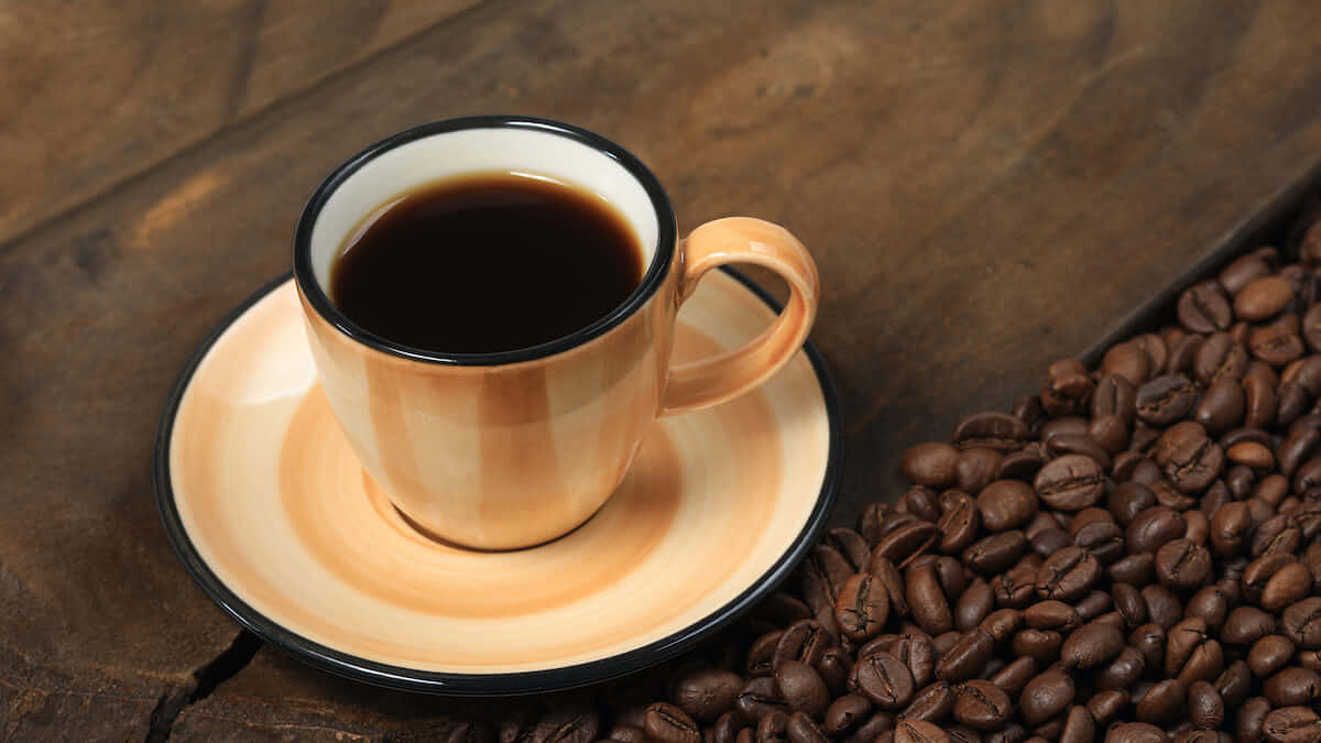 Morning Coffee Cupand Beans.jpg Wallpaper