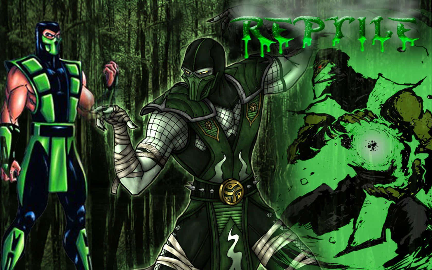 Mortal Kombat Reptile In Action Wallpaper