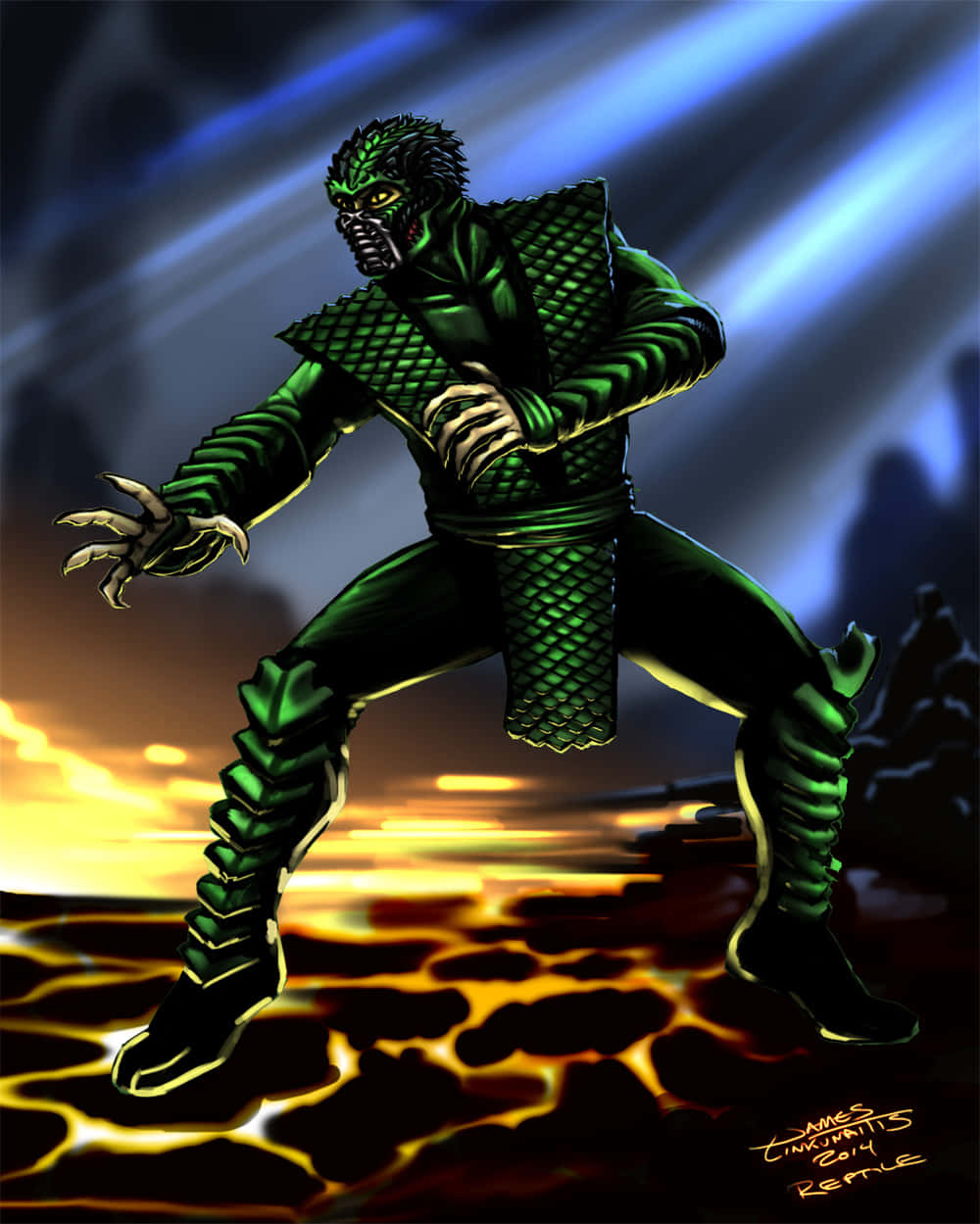 Mortal Kombat's Reptile In Action Wallpaper