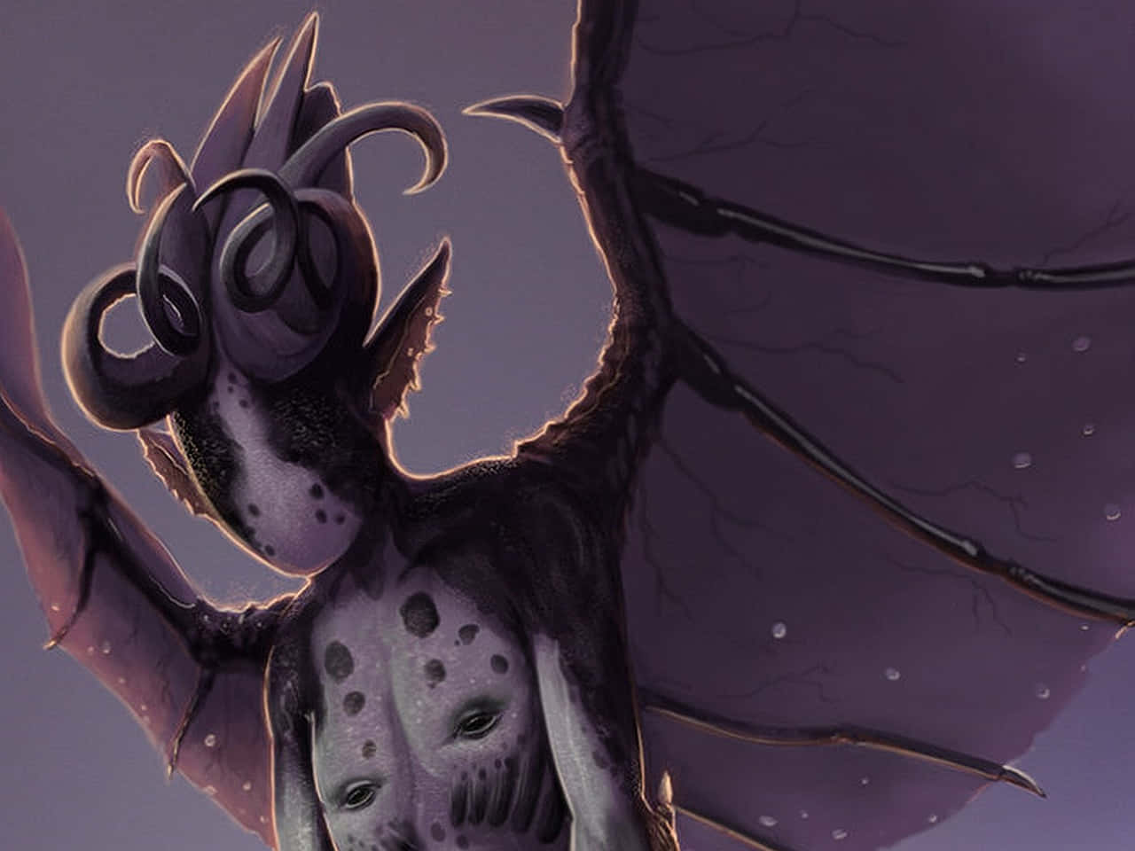 Mothman Cryptid Illustration Wallpaper