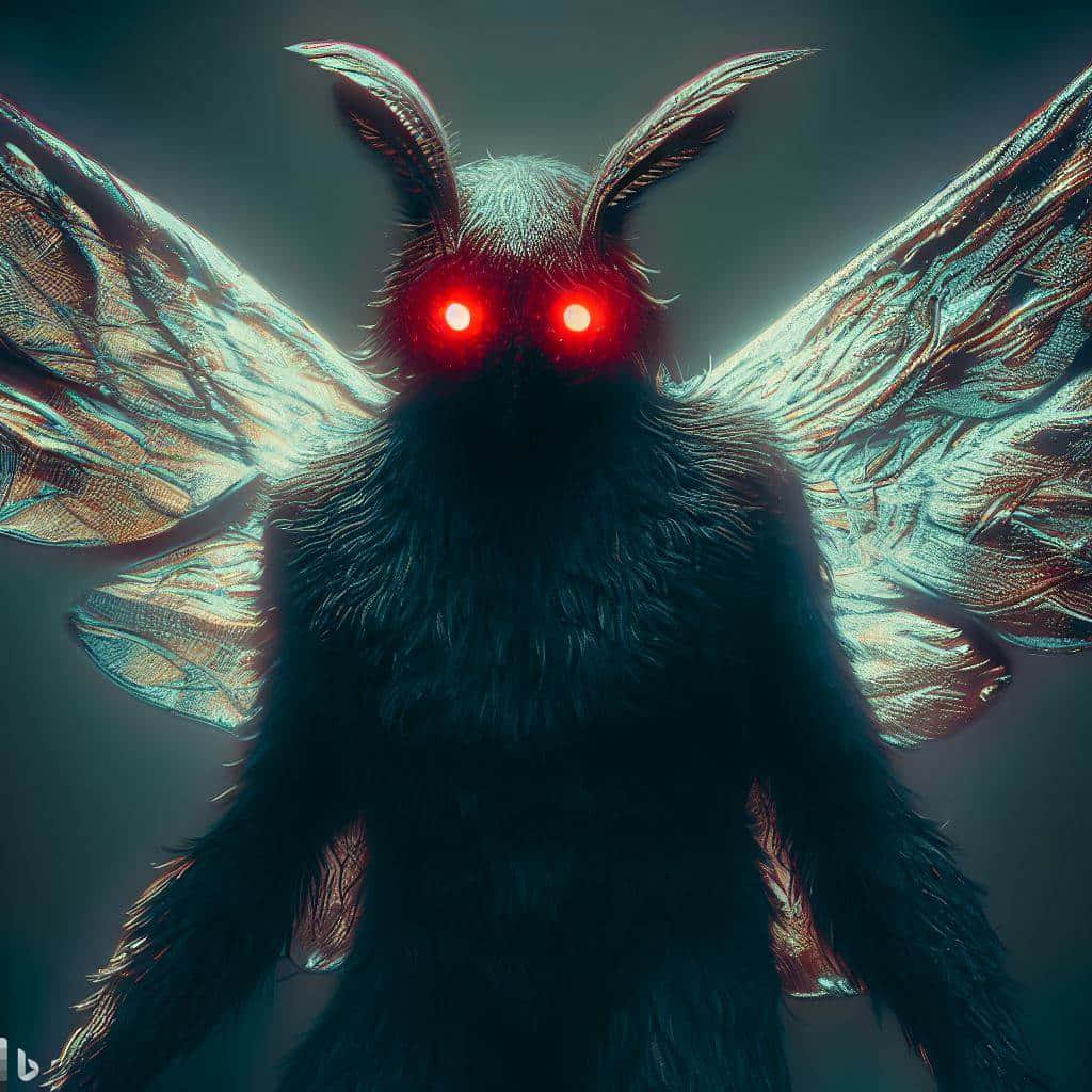 Mothman_ Cryptid_with_ Glowing_ Red_ Eyes Wallpaper