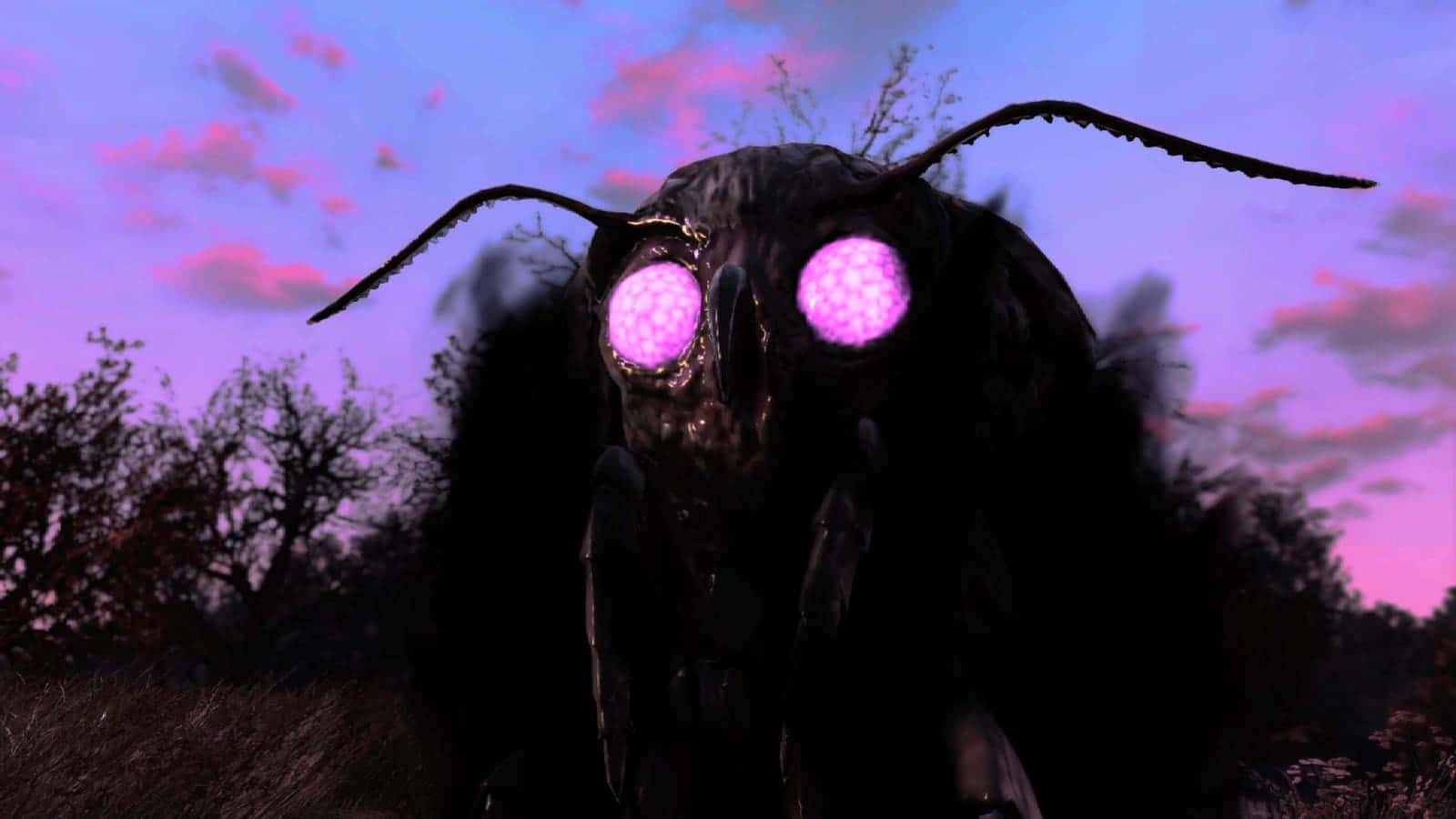 Mothman Encounterat Dusk Wallpaper