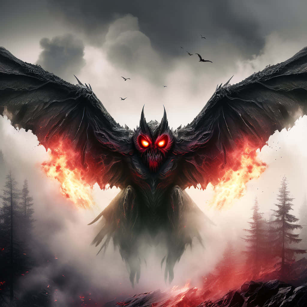 Mothman Mythical Creature Art Wallpaper