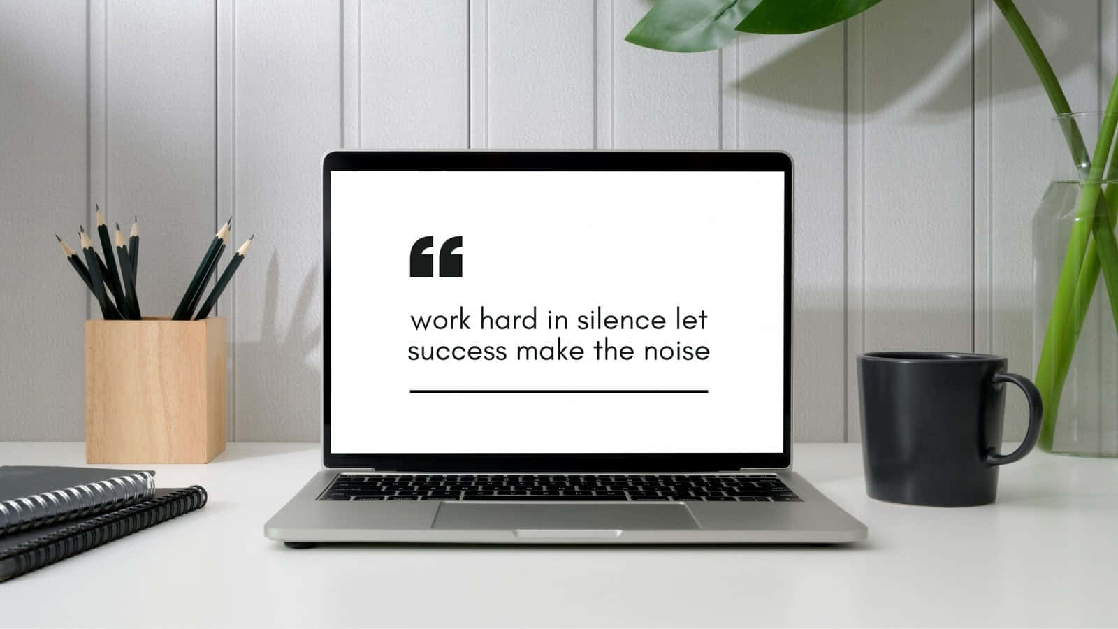 Motivational Workplace Setup Wallpaper