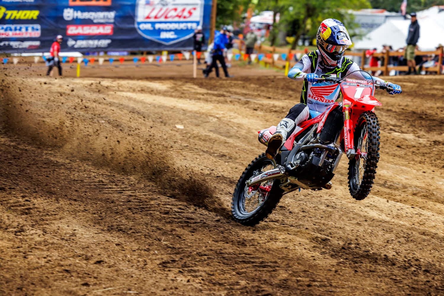 Motocross Racer Cornering Hardon Track.jpg Wallpaper