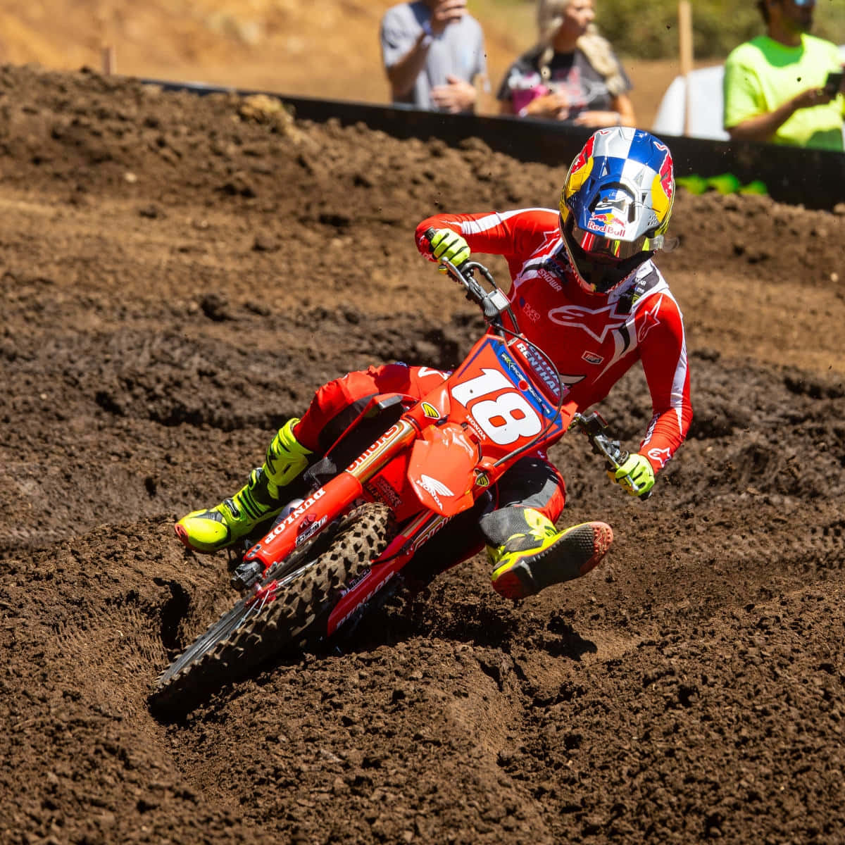 Motocross Racer Jett Lawrence Action Shot Wallpaper