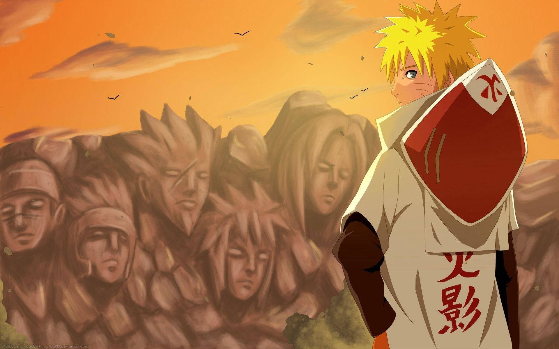 Mount Myoboku And Naruto Hokage Wallpaper