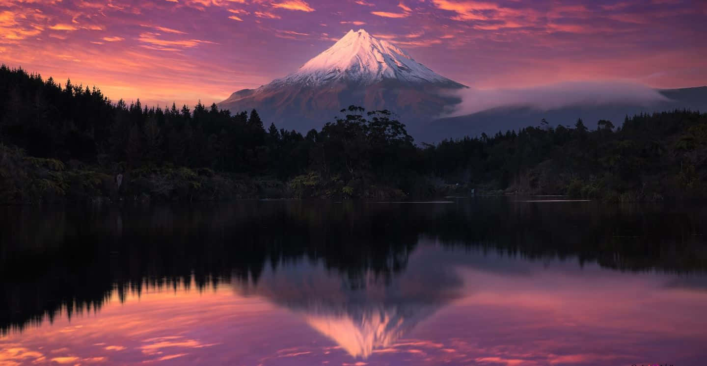 Mount Taranaki Reflection New Plymouth N Z Wallpaper