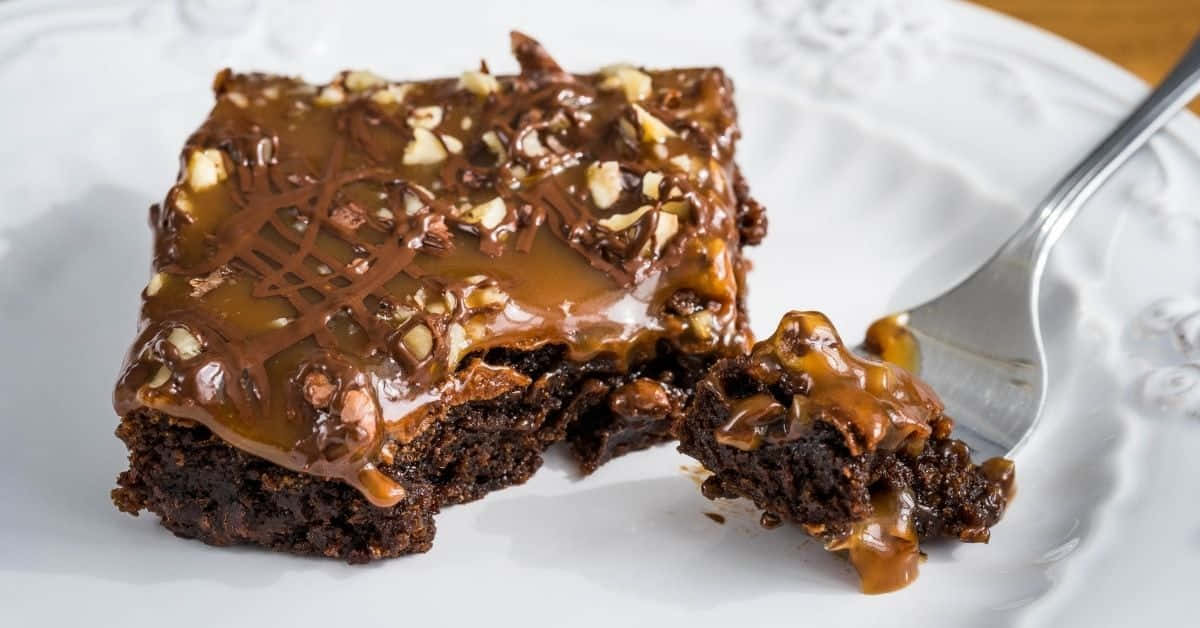 Mouthwatering Caramel Brownie Wallpaper