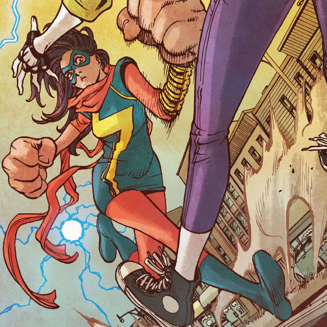 Ms Marvel Fight Scene Wallpaper