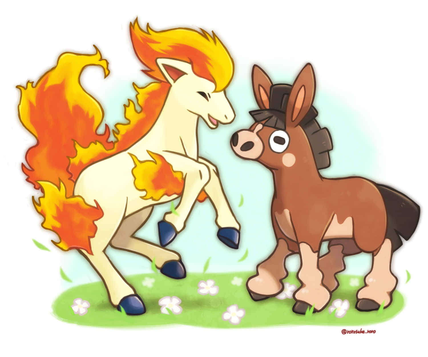 Mudbray And Ponyta Wallpaper