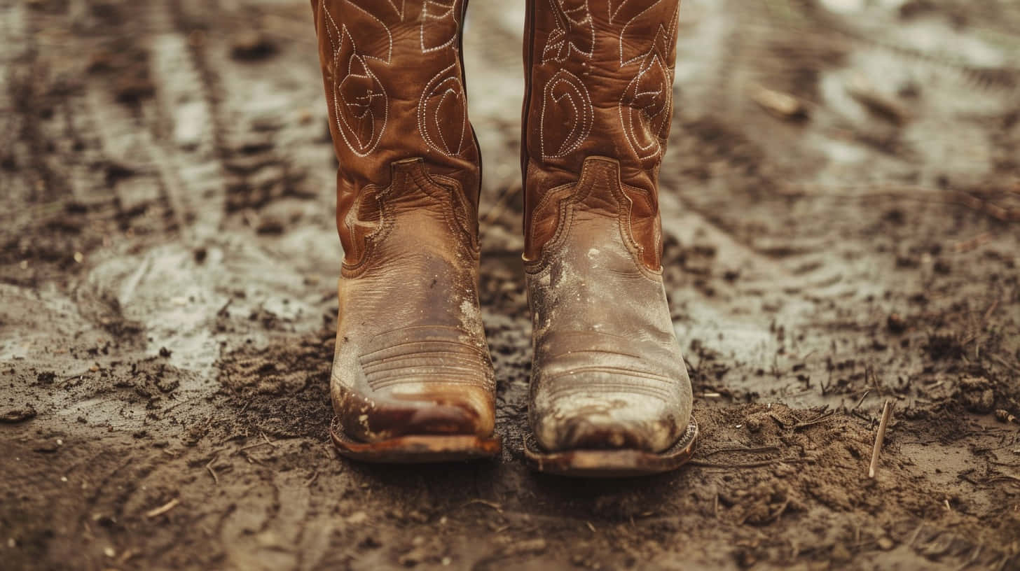 Muddy Cowboy Boots Wallpaper