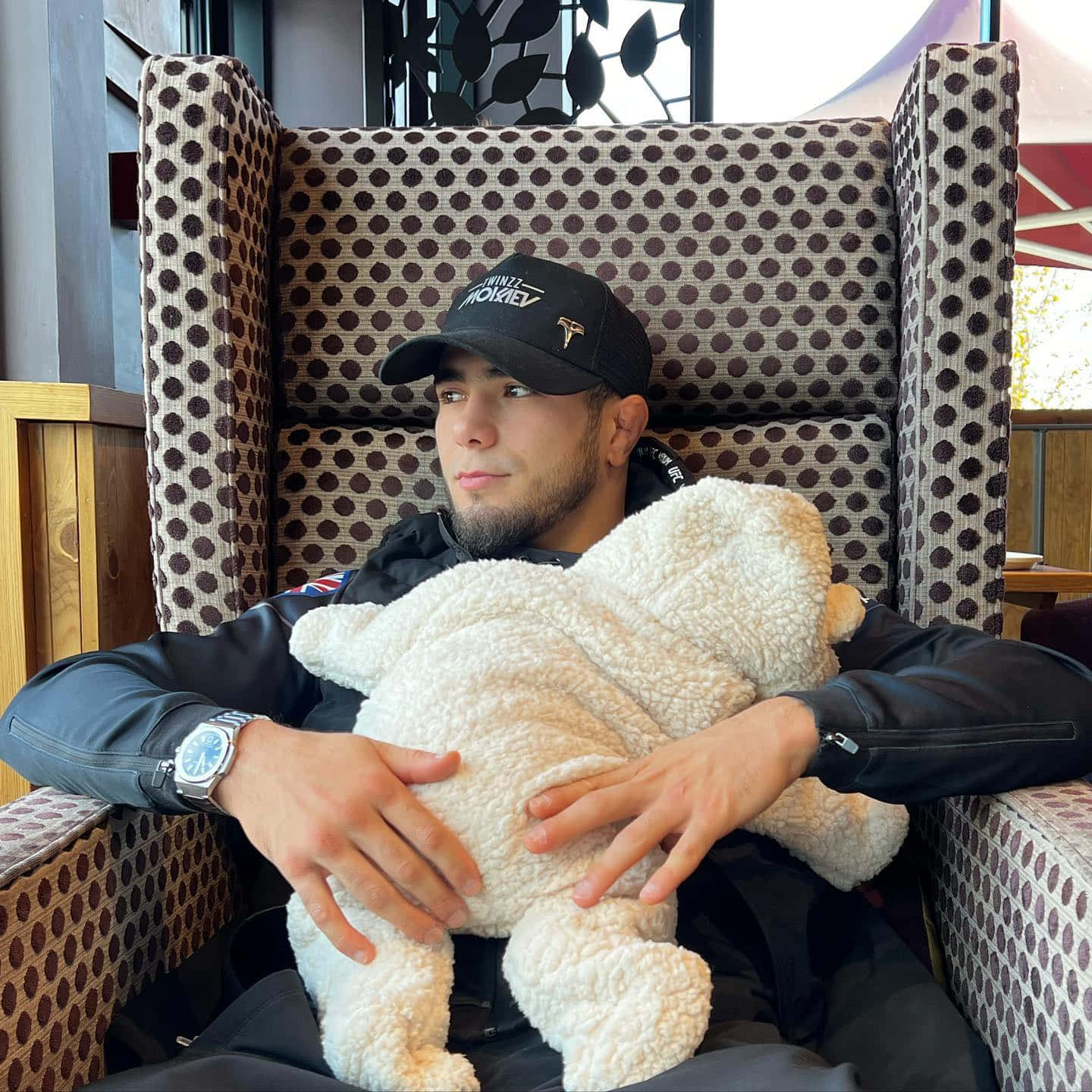 Muhammad Mokaev With Stuffed Bear Wallpaper