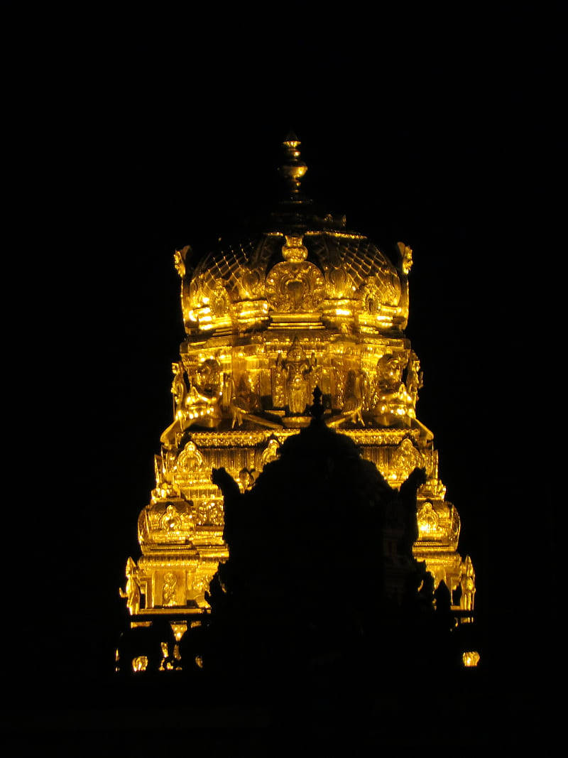 Murugan Temple Shikhara Silhouette Wallpaper