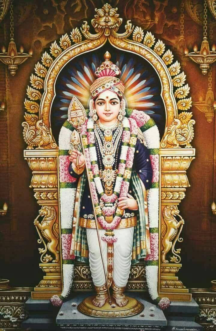 Murugan With Garlands Wallpaper