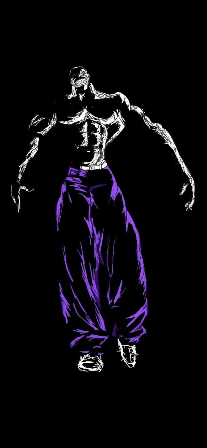 Muscular Anime Character Purple Pants Wallpaper