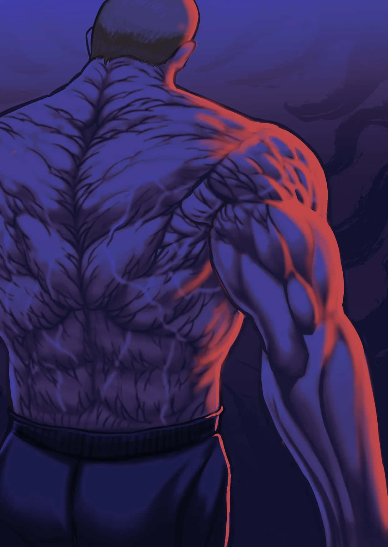 Muscular Back Illustration Wallpaper