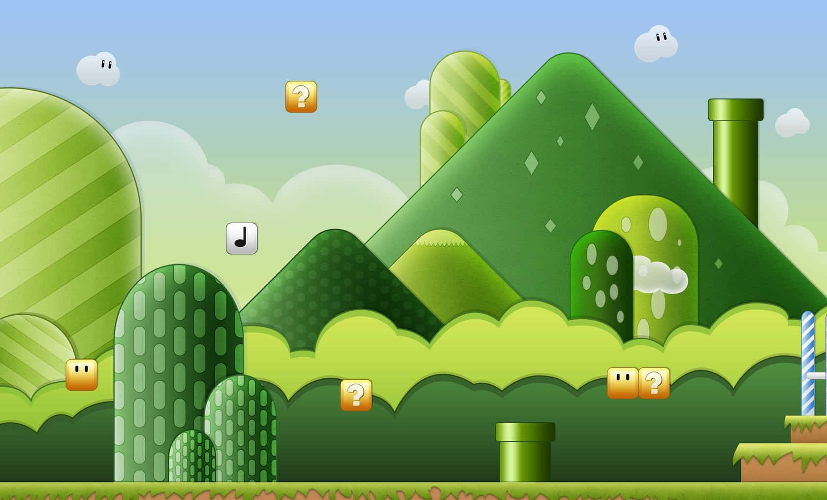 Mushroom Kingdom Landscape Wallpaper