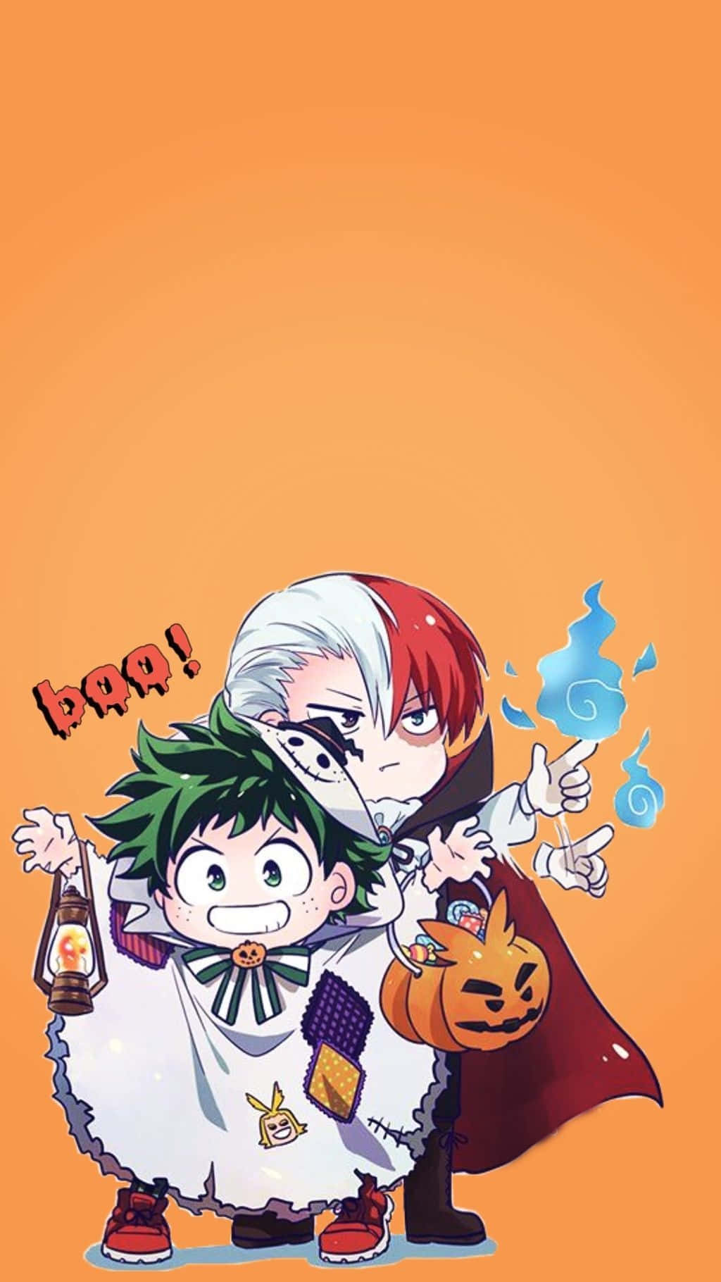 My Hero Academia Halloween Izuku Midoriya And Shoto Todoroki Wallpaper