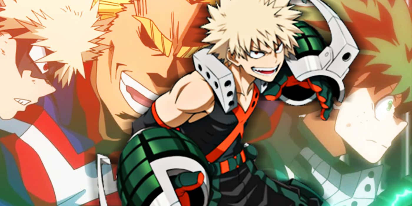 My Hero Academia Laptop With Katsuki Smiling Wallpaper