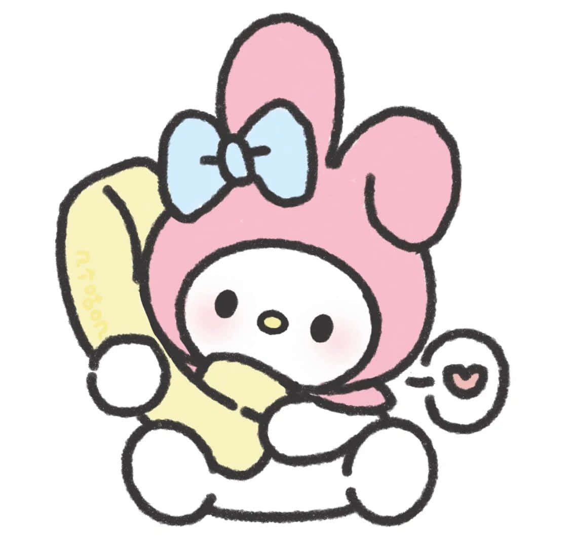 My Melody Calling Someone Sanrio Pfp Wallpaper