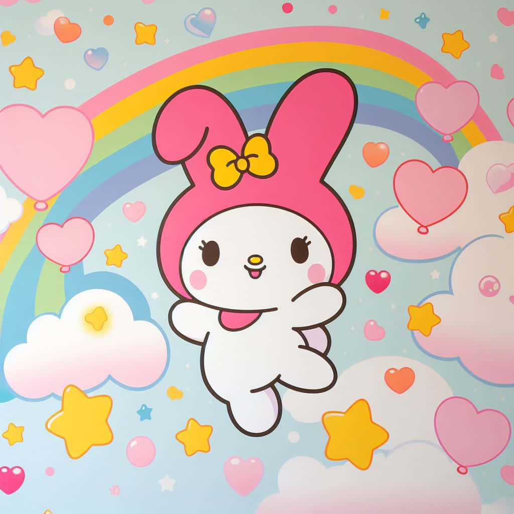 My Melody Rainbow Aesthetic Wallpaper