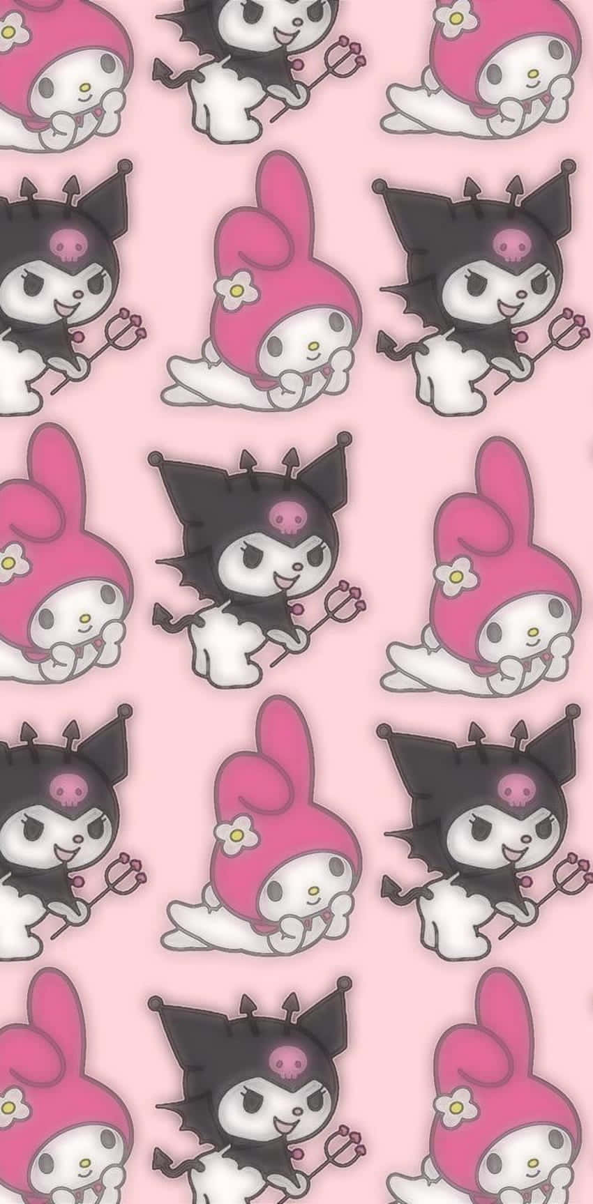 My Melodyand Kuromi Pattern Aesthetic.jpg Wallpaper