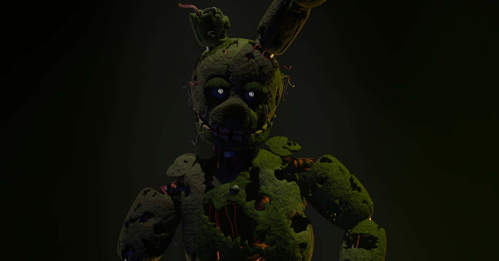 Mysterious And Creepy Springtrap In The Dark Wallpaper