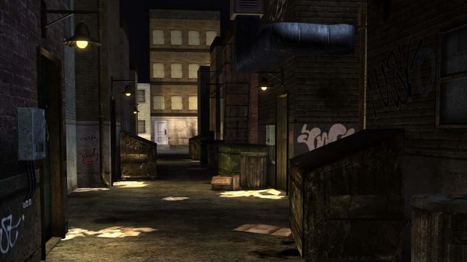 Mysterious Dark Alleyway At Night Wallpaper