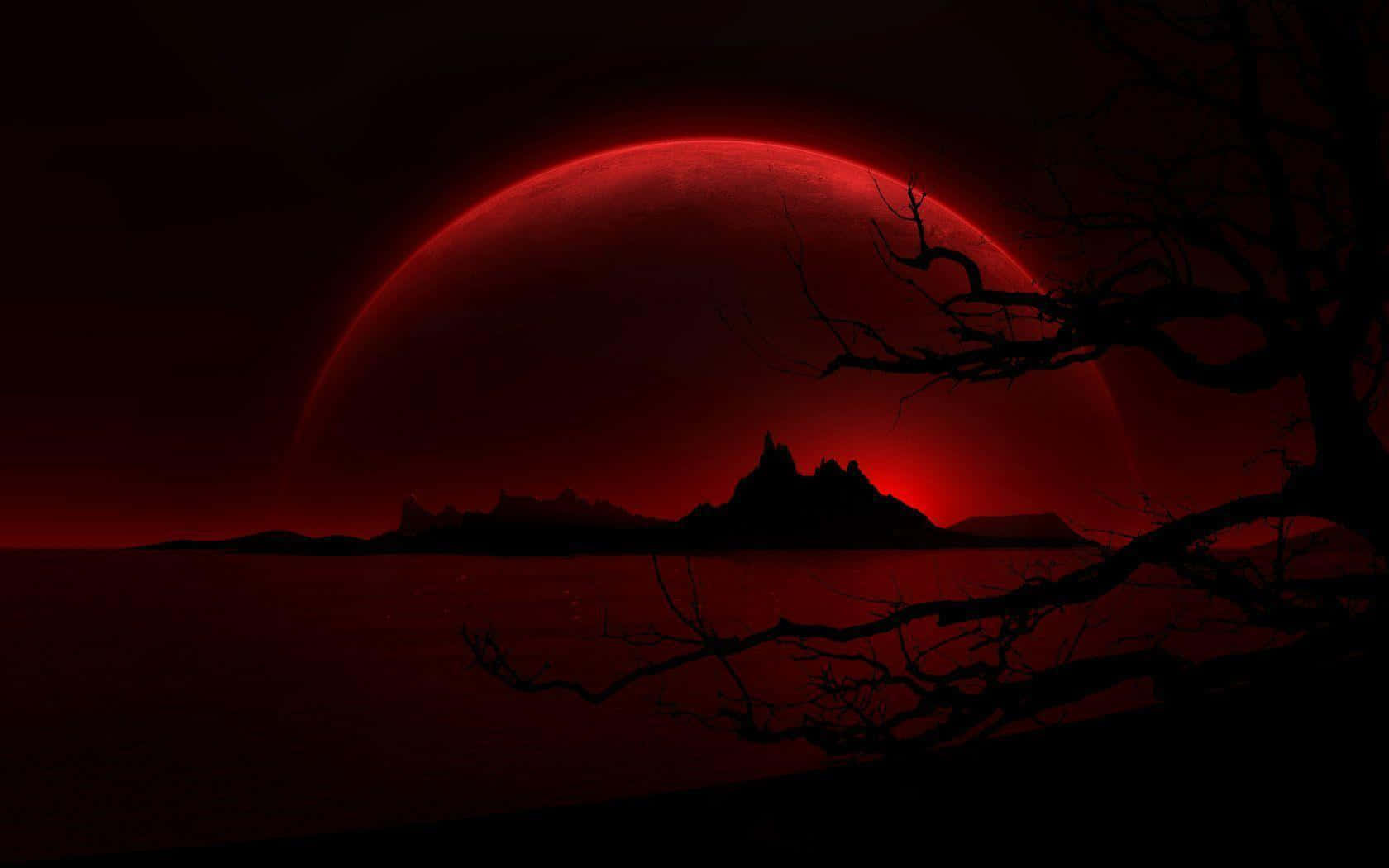 Mysterious Dark Island At Night Wallpaper