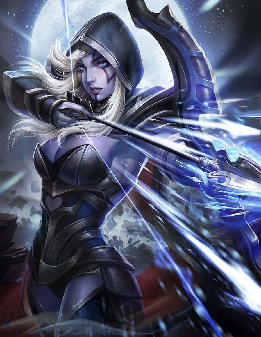 Mysterious Drow Ranger In The Shadows Wallpaper