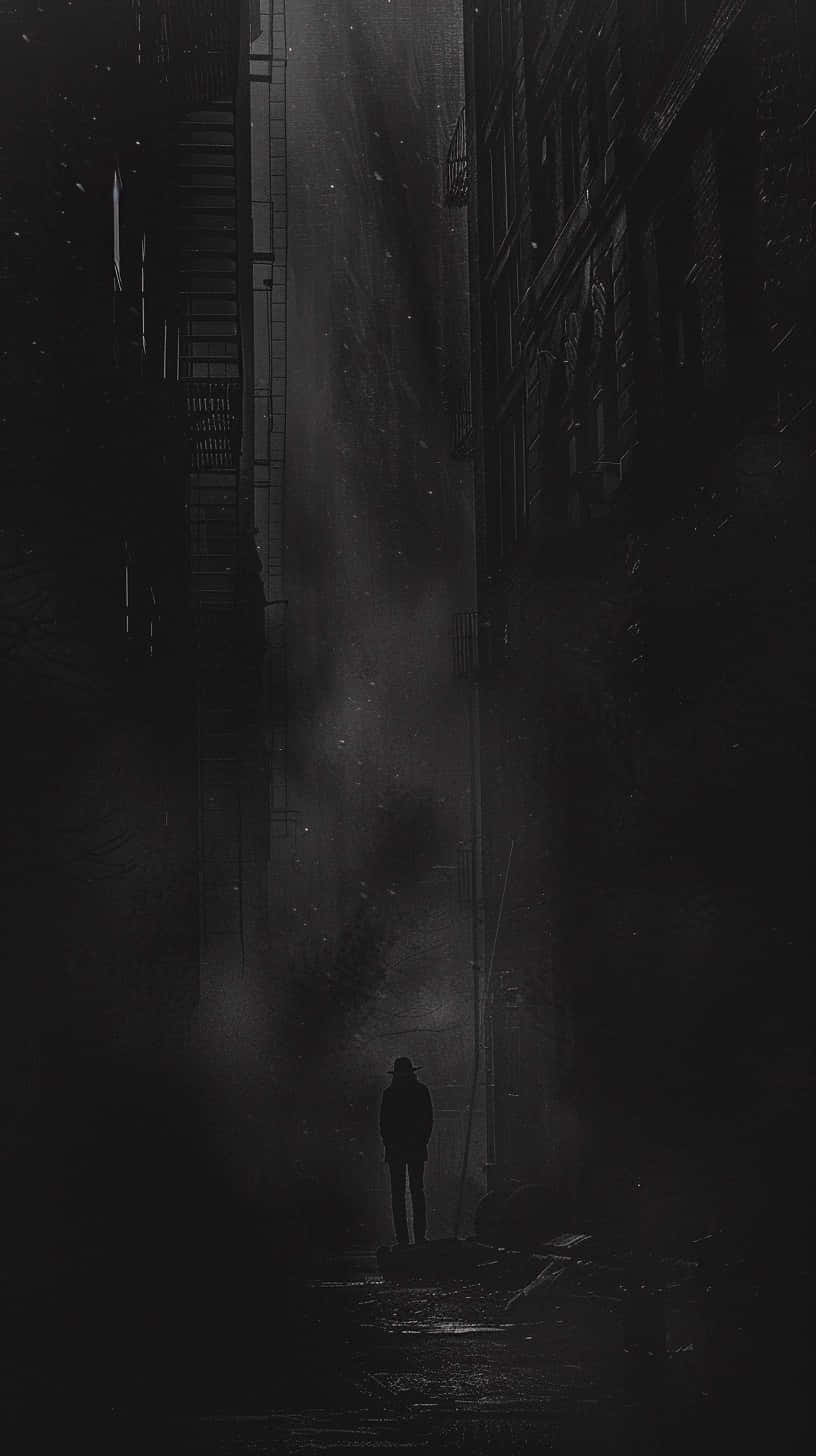 Mysterious_ Figure_in_ Dark_ Alley Wallpaper