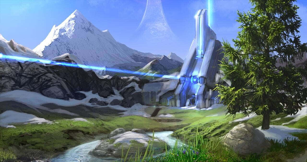 Mysterious Forerunner Structure In The World Of Halo Wallpaper