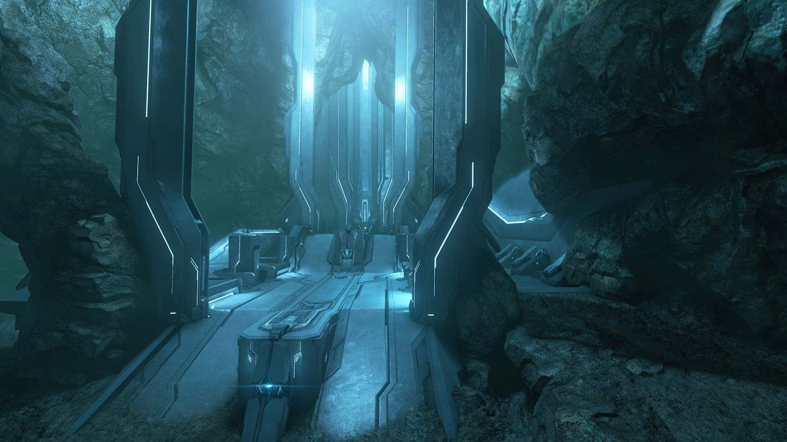 Mysterious Forerunner Structure In The World Of Halo Wallpaper