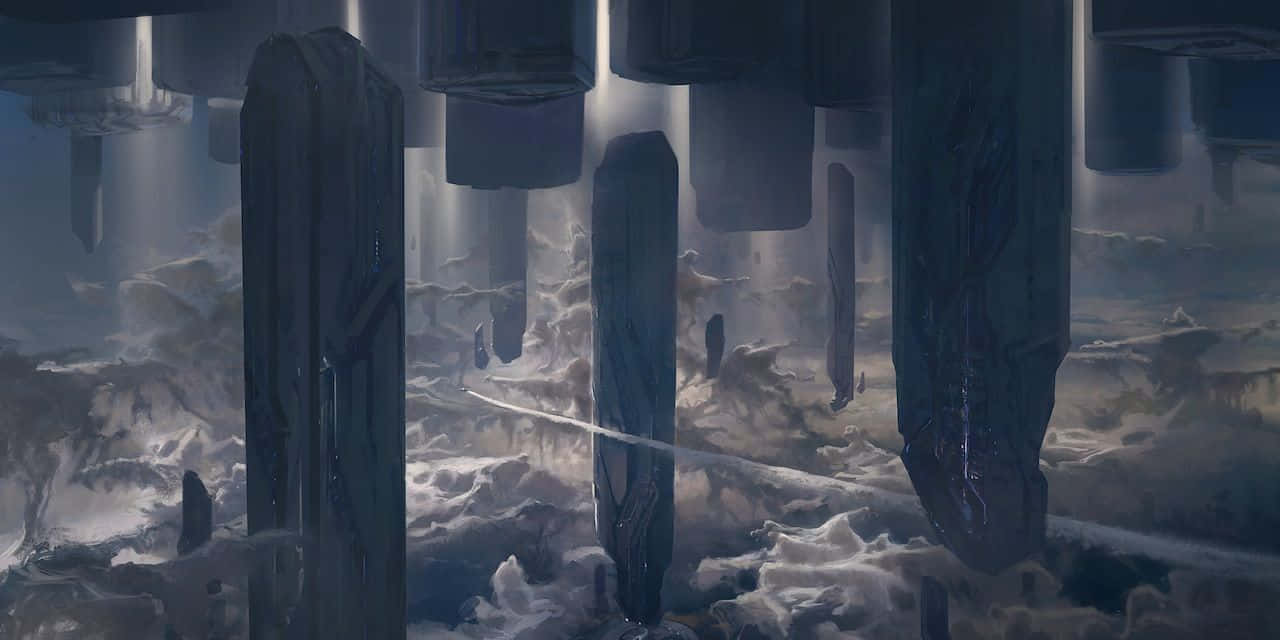 Mysterious Forerunner Structure On Halo Ring Wallpaper