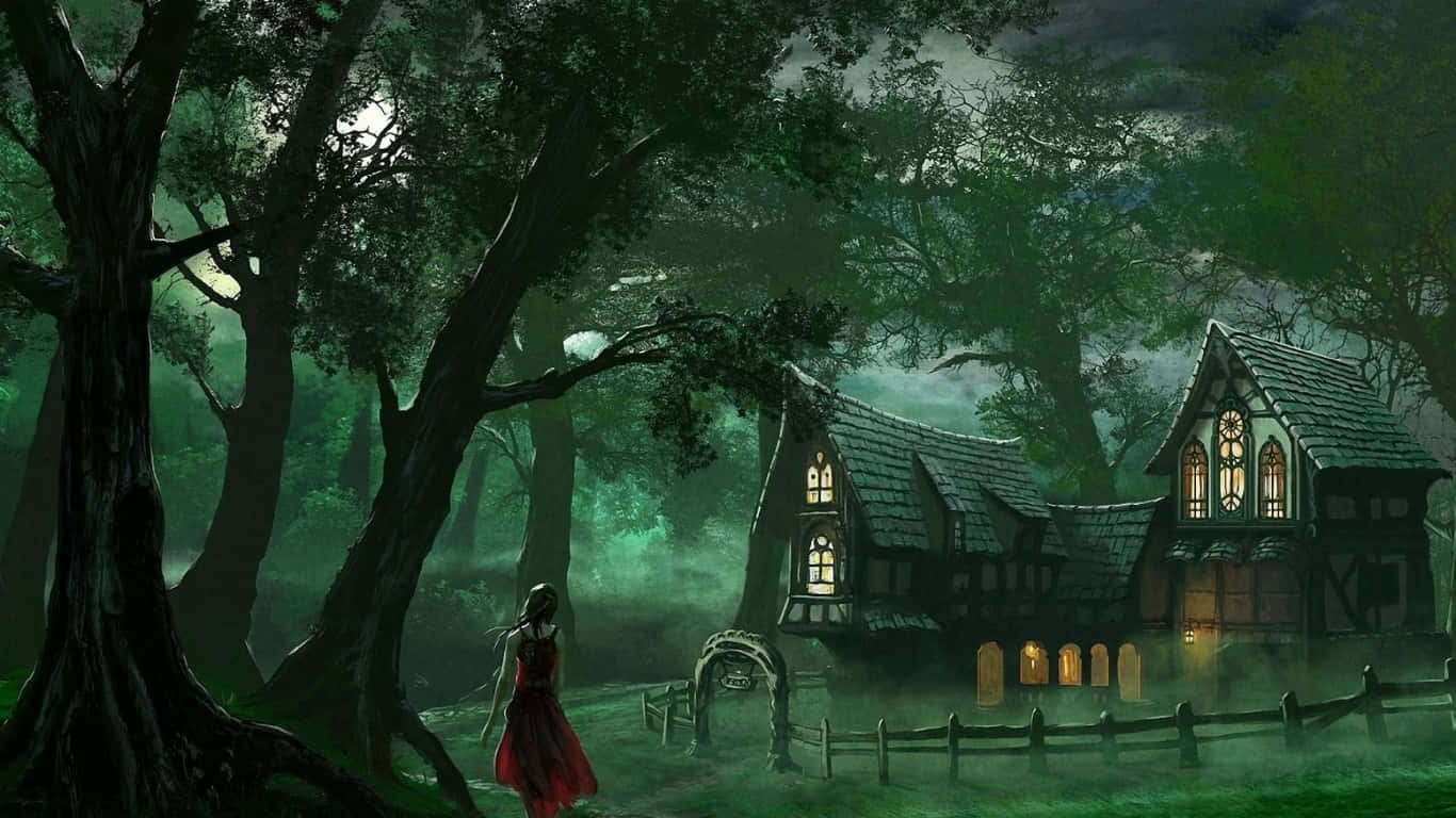 Mysterious Forest In Dark Tales Wallpaper