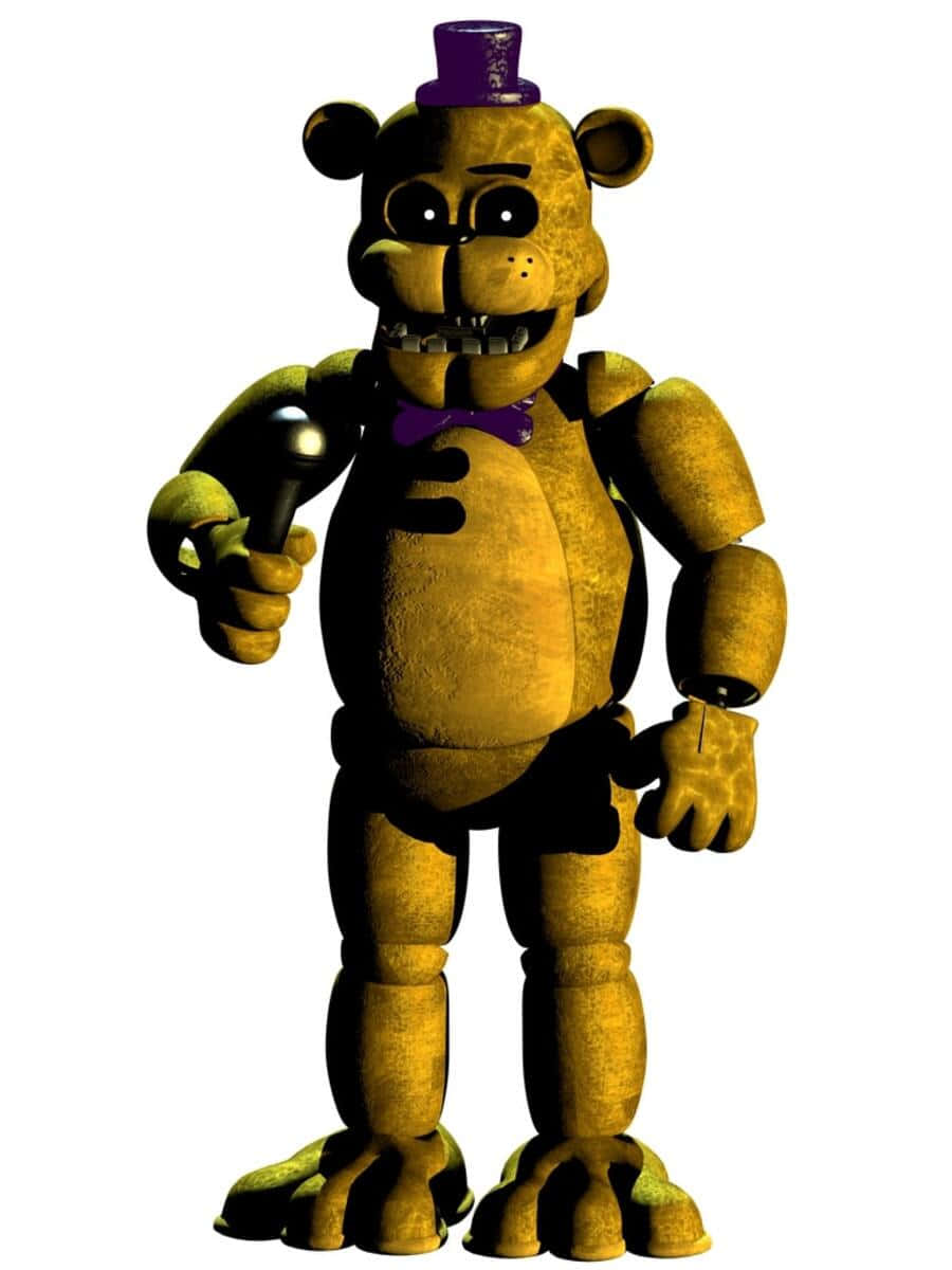 Mysterious Golden Freddy Plush In Sinister Dim Light Wallpaper