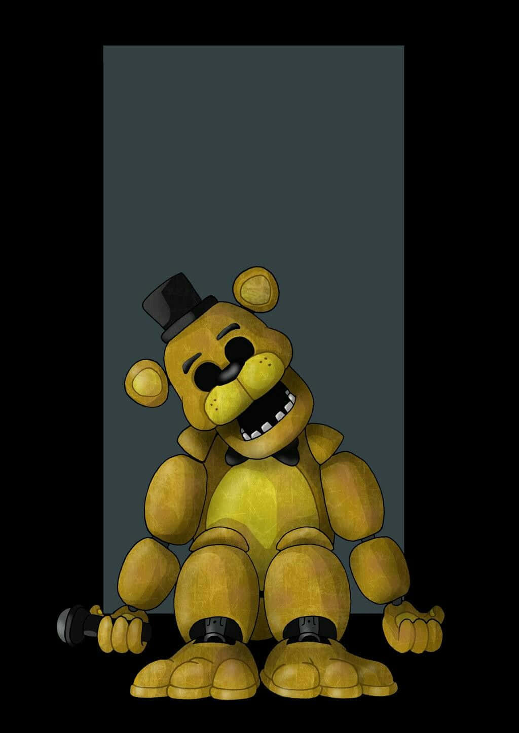 Mysterious Golden Freddy Strikes A Pose Wallpaper