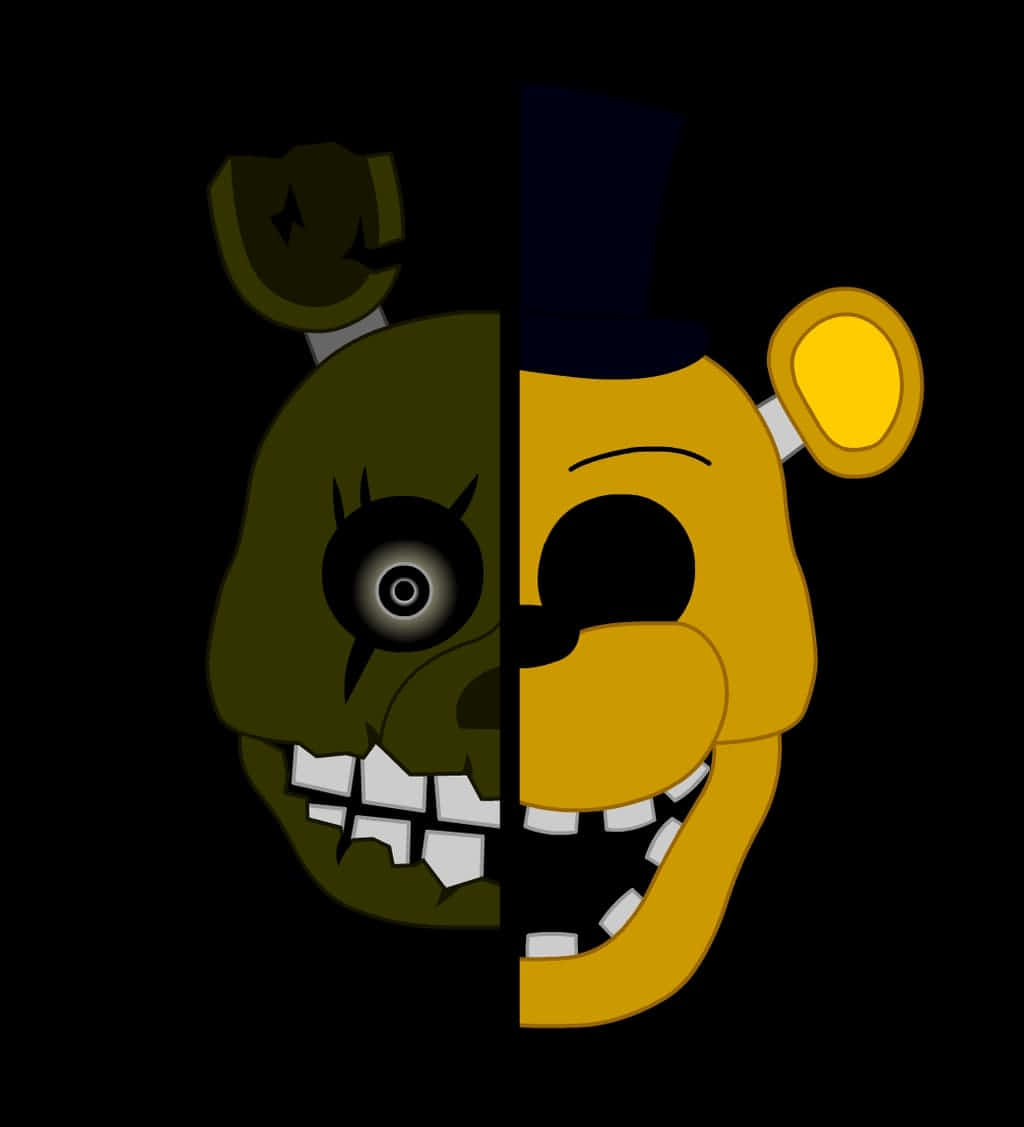 Mysterious Golden Freddy Strikes A Terrifying Pose. Wallpaper