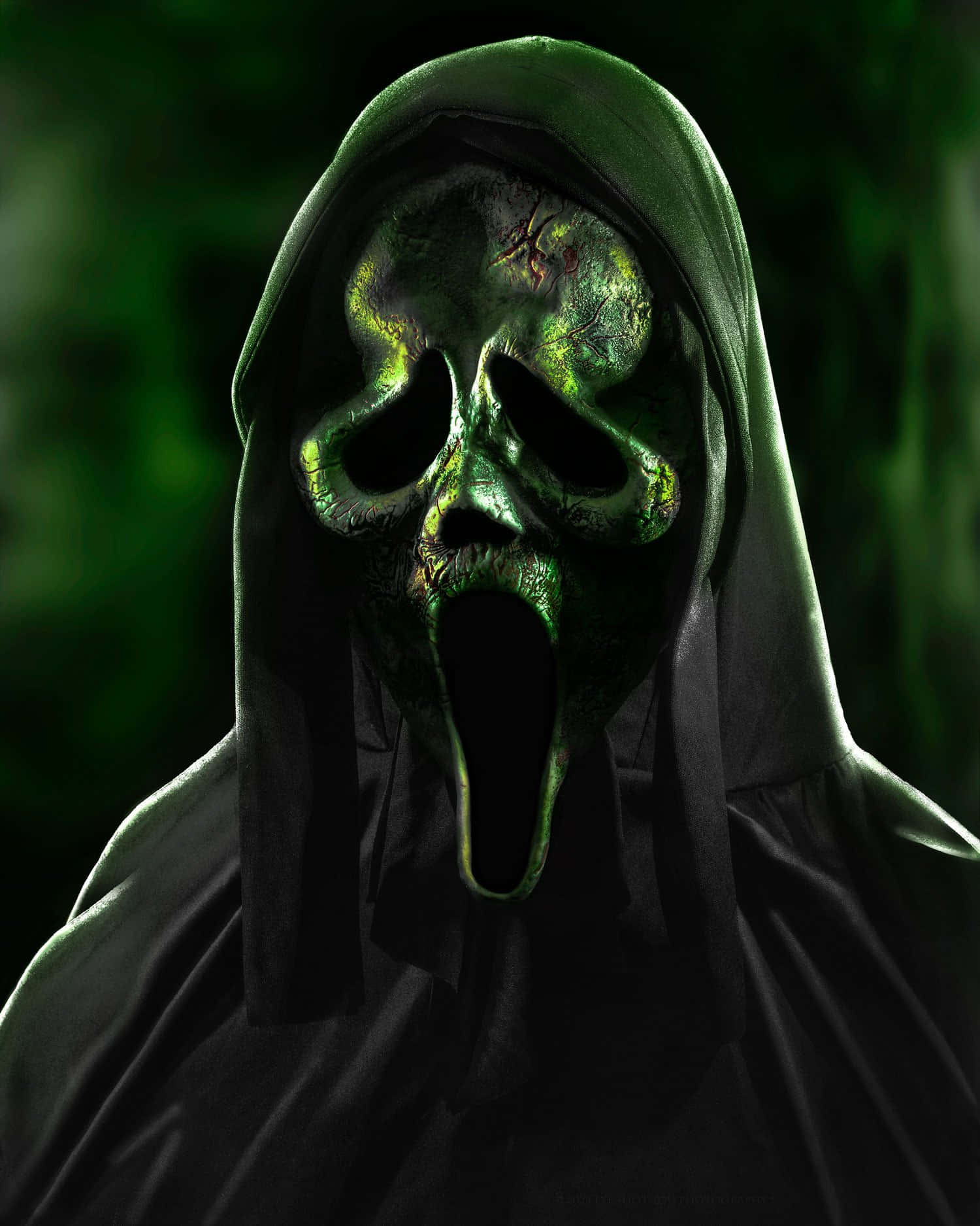 Mysterious Green Ghost Face Pfp Wallpaper