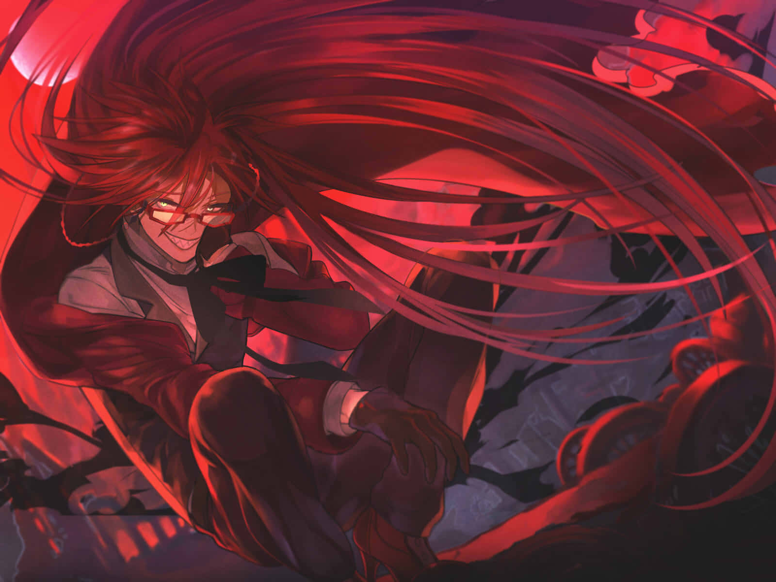 Mysterious Grell Sutcliff In Action Wallpaper