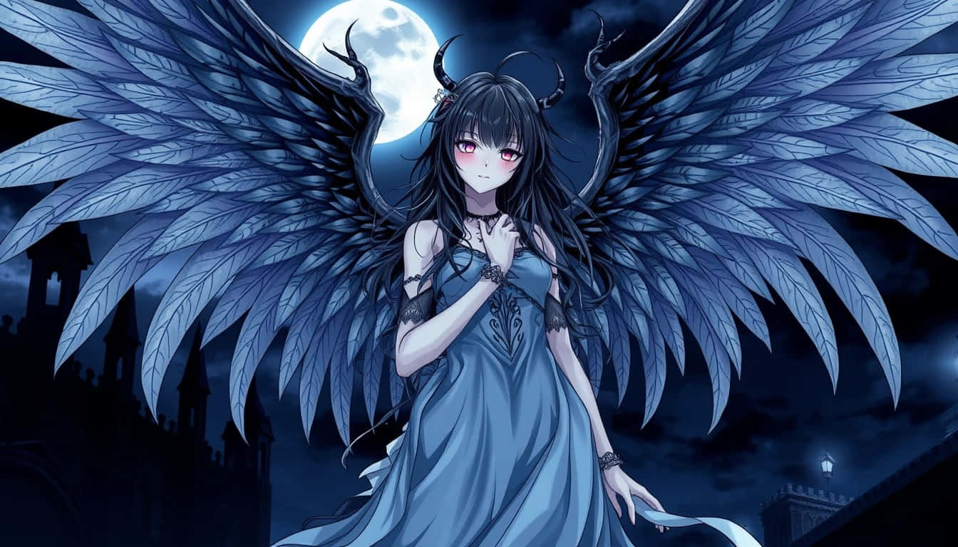 Mysterious_ Night_ Angel_ Anime_ Character Wallpaper