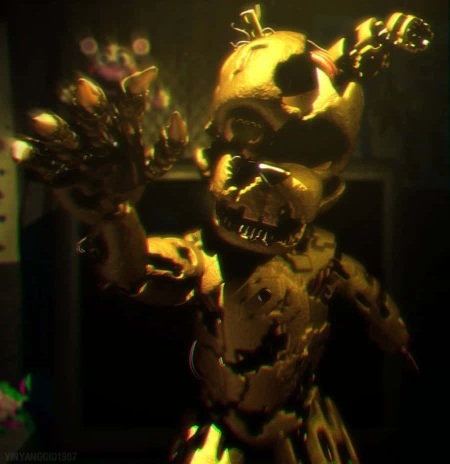 Mysterious Scraptrap Character In Action Wallpaper