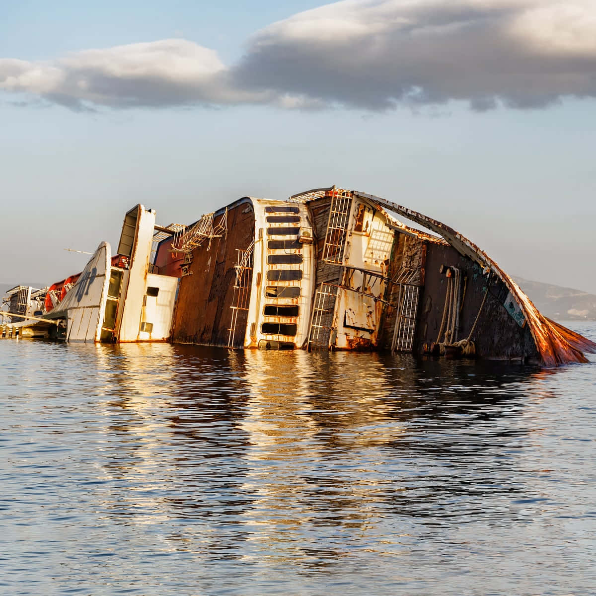 Mysterious Shipwreck At Dawn Wallpaper