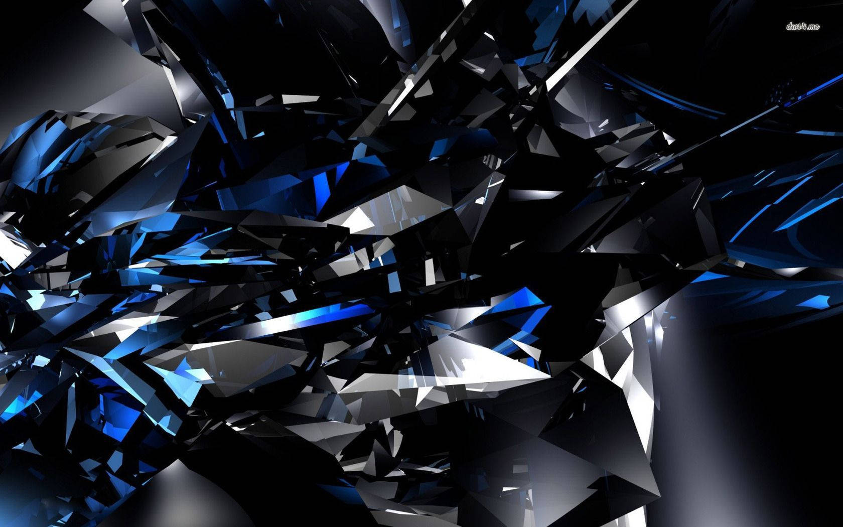 Mystical Blue And Black Crystal Formation Wallpaper