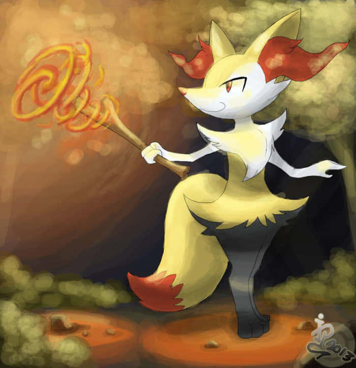 Mystical_ Braixen_ Fire_ Spin Wallpaper