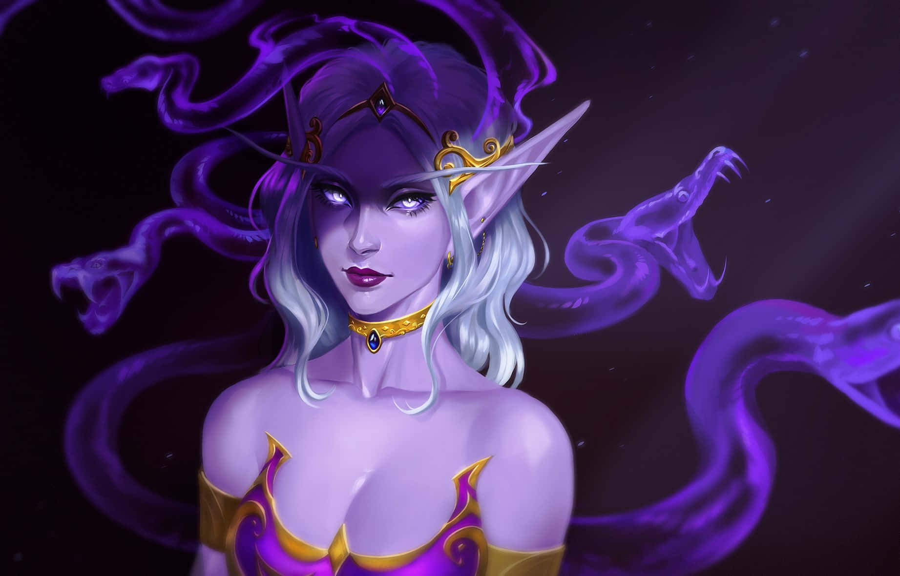 Mystical_ Elven_ Sorceress_ Artwork Wallpaper