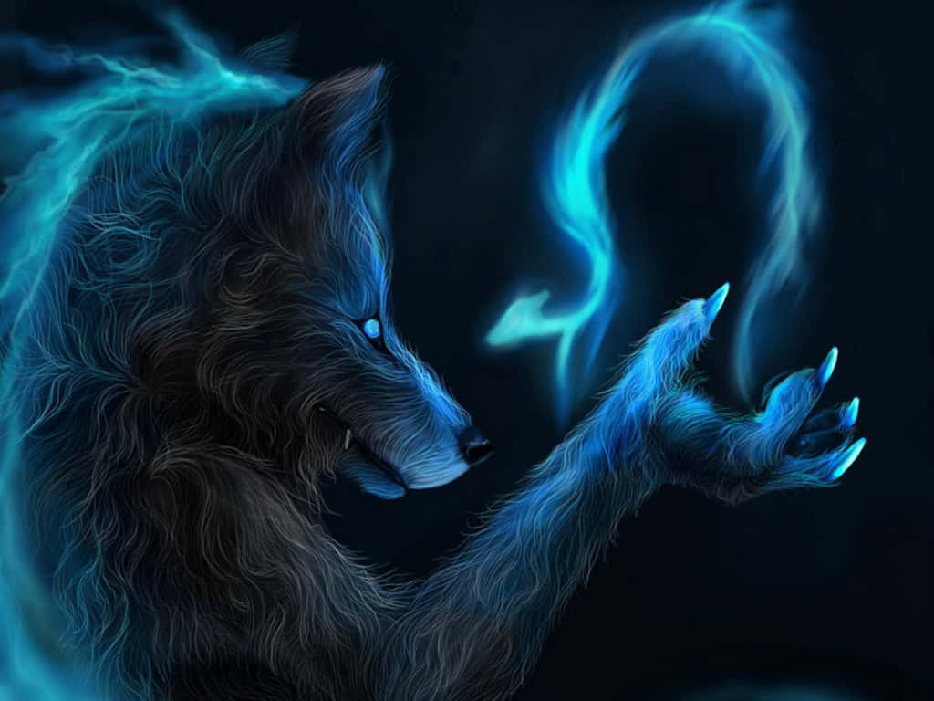 Mystical_ Energy_ Wolf_ Art Wallpaper