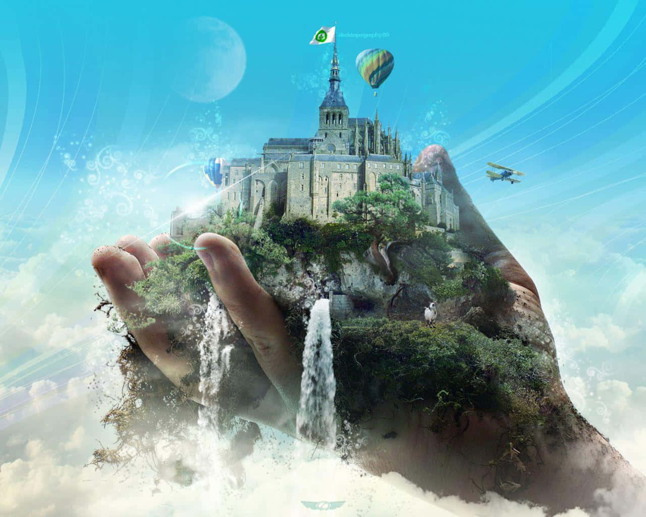 Mystical Fantasy Castle In A Magical Landscape Wallpaper